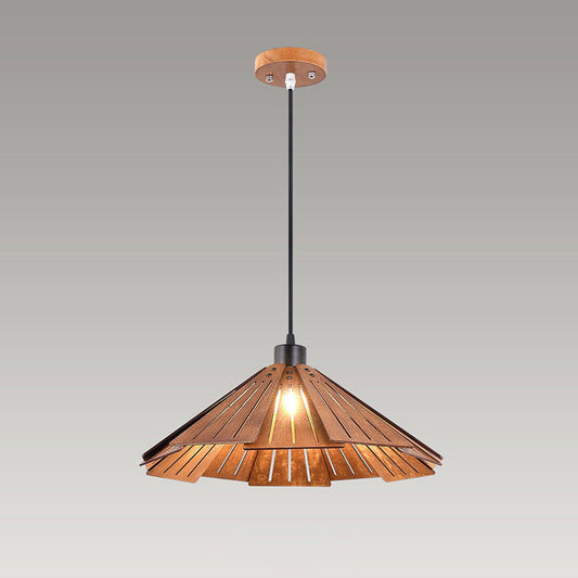 Arisha retro hanglamp, metaal en hout
