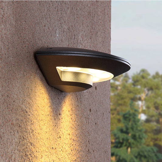 Ray Wall Lamp Flying Saucer, Metal LED, Black, Outdoor