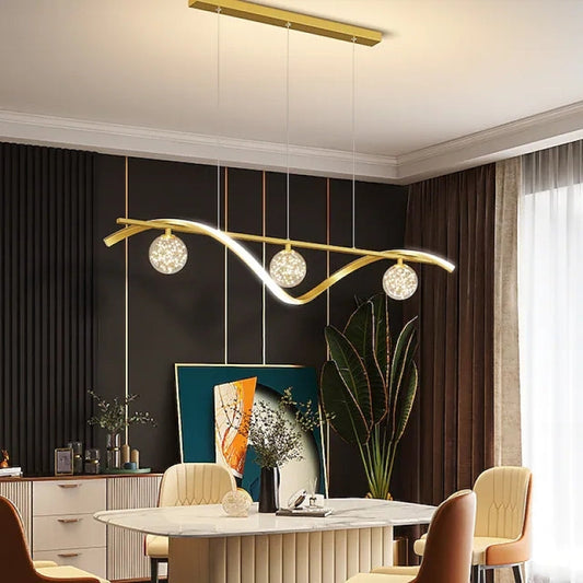 Arisha Graceful Arc met glazen bollen hanglamp