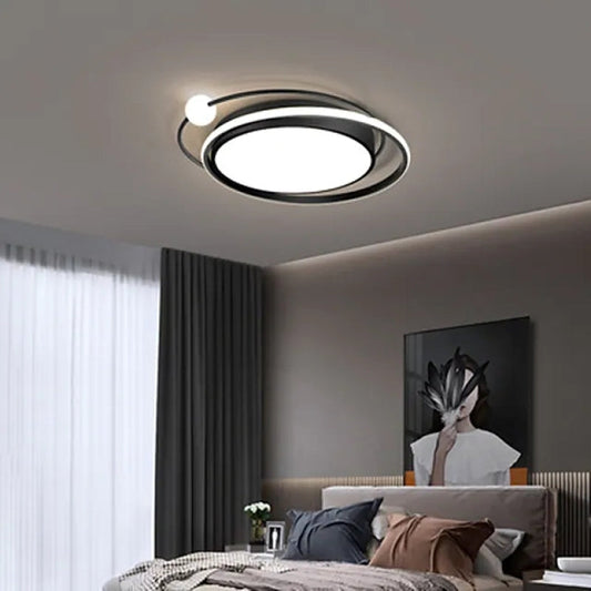 Arisha moderne multi-orbit inbouwplafondlamp, zwart/goud
