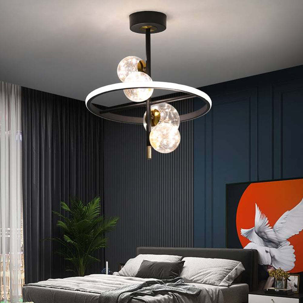 Halbeinbau-Deckenleuchte Valentina, Gold und Schwarz, 2 Stile