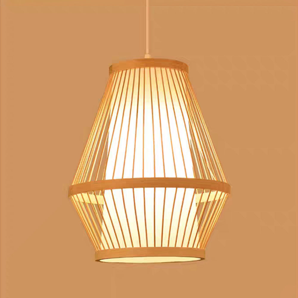 Muto Rattan handgefertigte Vintage-Pendelleuchte aus gewebtem Bambus