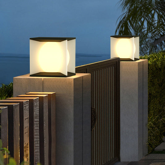 Lampadaire d'extérieur Ray Modern Moon sur colonne