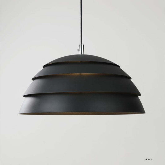 Arisha Design halve bolvormige metalen hanglamp, zwart/wit
