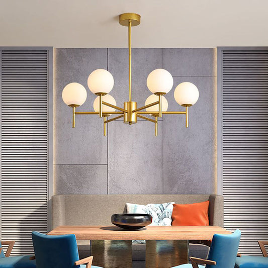 Silva Modern Globe Bubble hanglamp van metaal/glas, goud/zwart