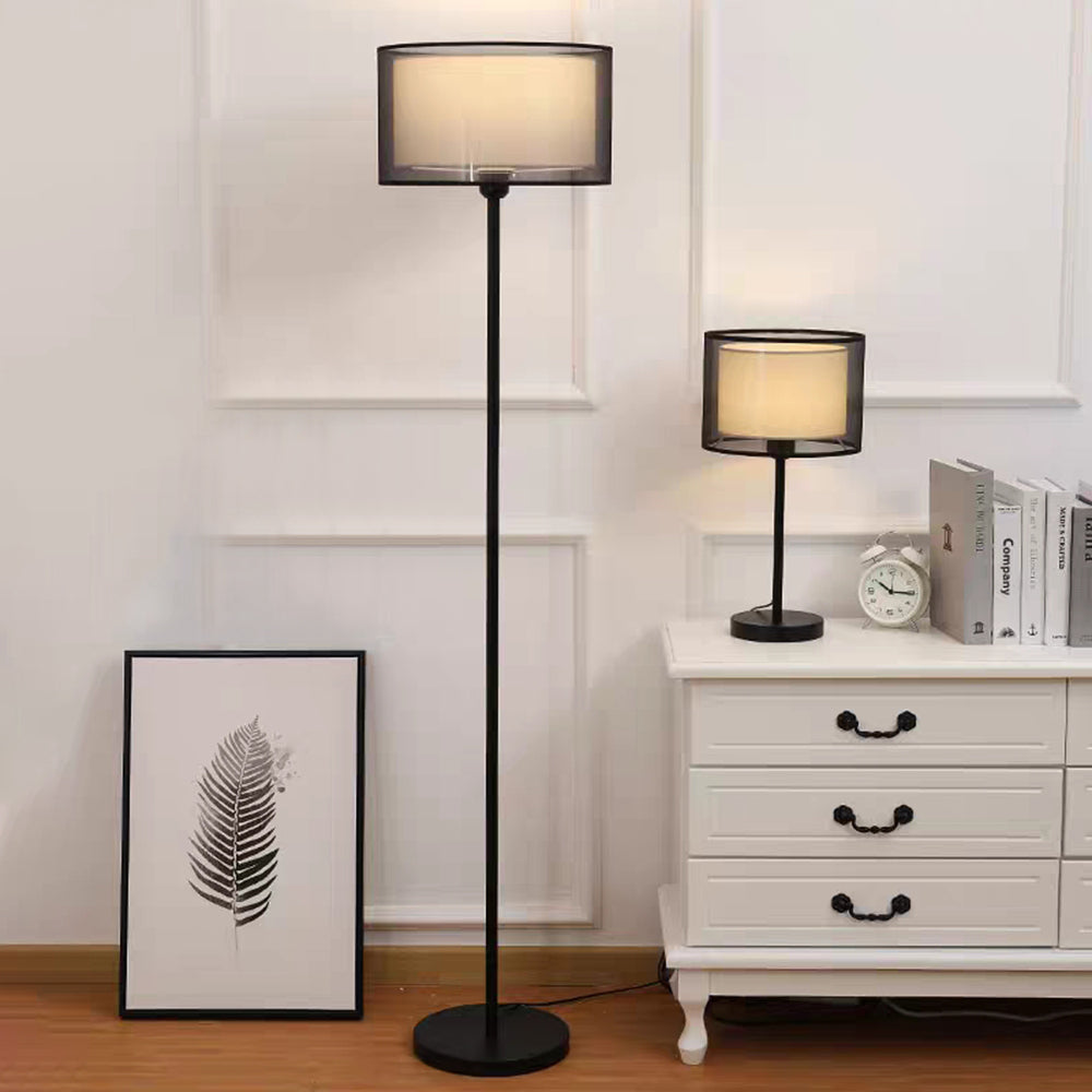 Lampe de table et lampadaire en tissu Baines, 2 couleurs