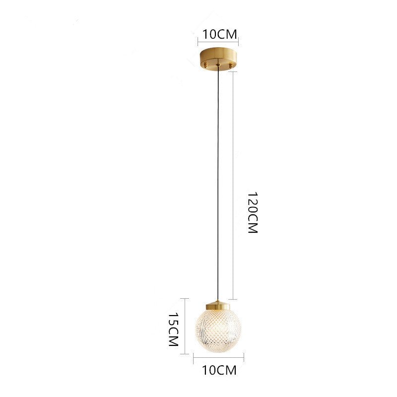 Lampe suspendue en verre circulaire moderne Arisha pour chambre à coucher et hôtel