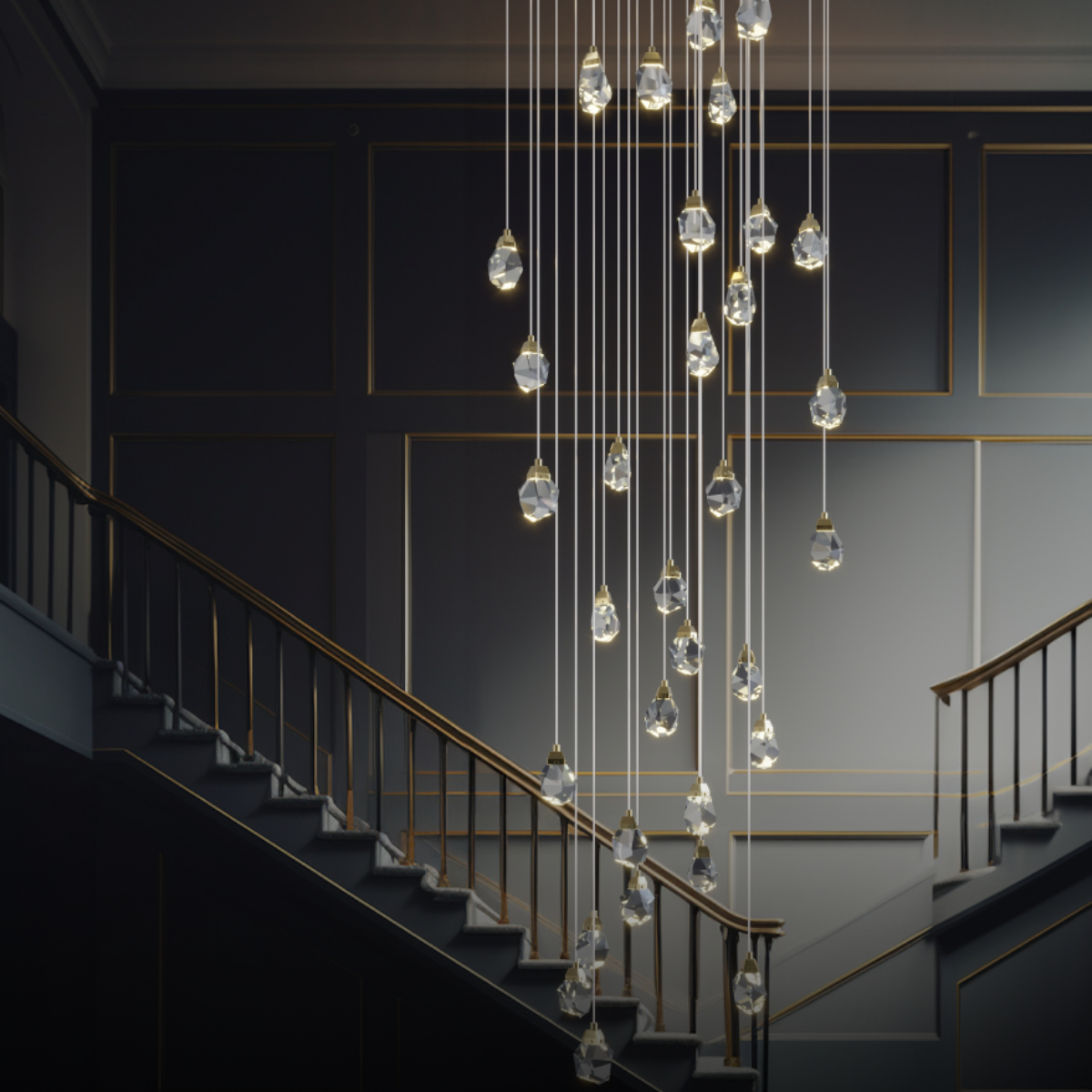 Kristy Design Ball Glas/Metaal Hanglamp Goud