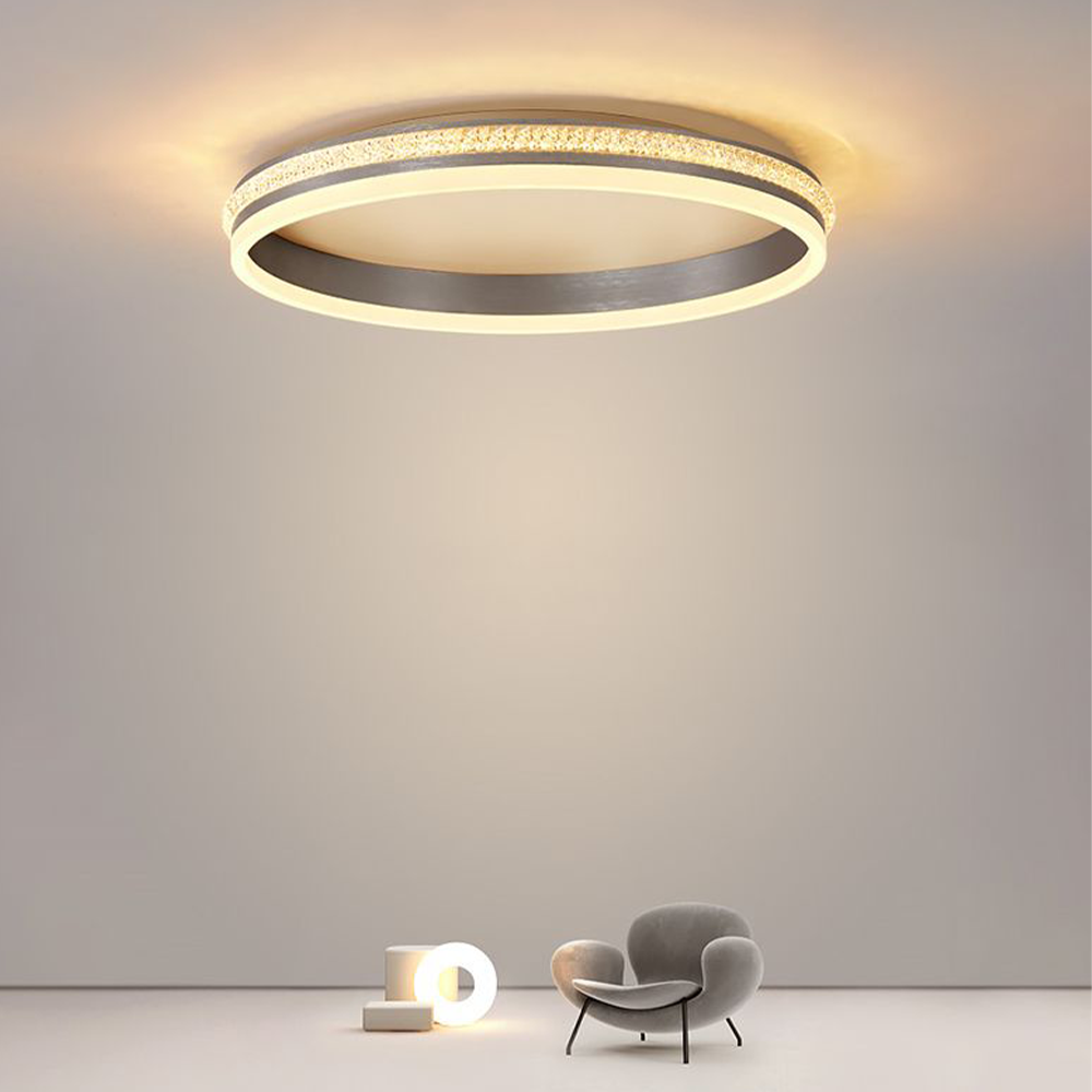 Arisha Modern Ring Metal/ Flush Mount Ceiling Lights, Silver