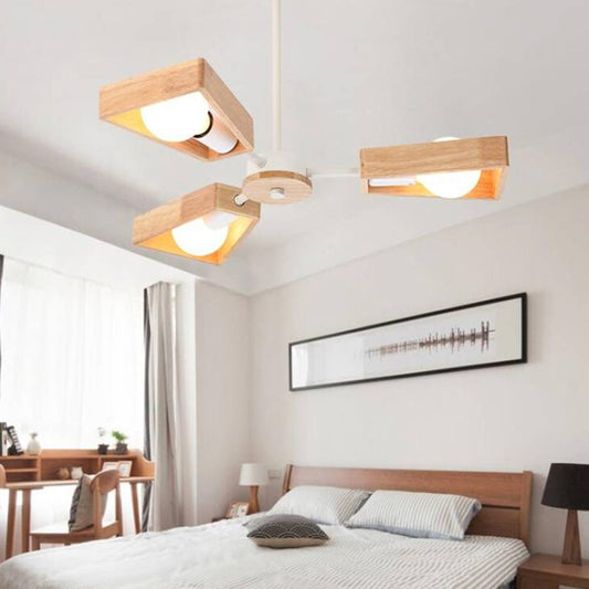 Muto moderne nordische Rotatale-Pendelleuchte, Holz, 3 Stile