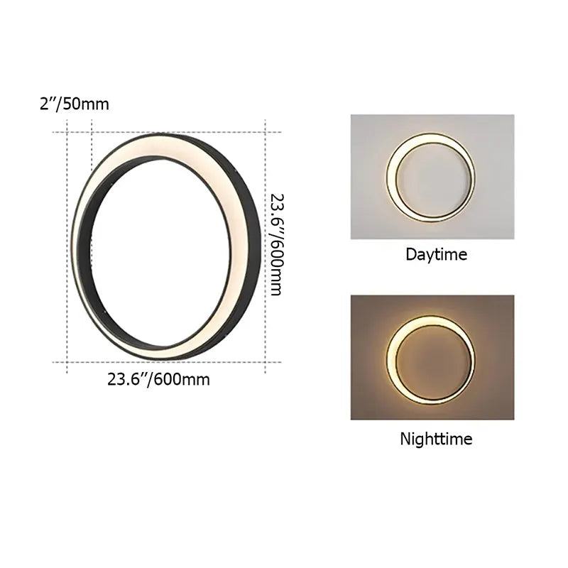 Ray Art Deco Ring Metal Lunar Glow Outdoor Wall Light