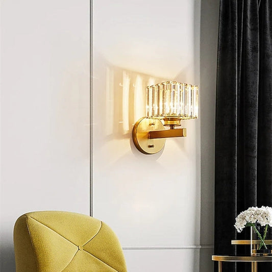 Arisha Moderne LED-Kristall-Wandleuchte, quadratisch, rund