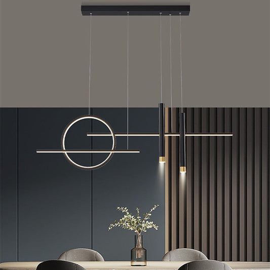 Arisha Minimalism LED-Pendelleuchte, unregelmäßiger Ring, Schwarz/Glod