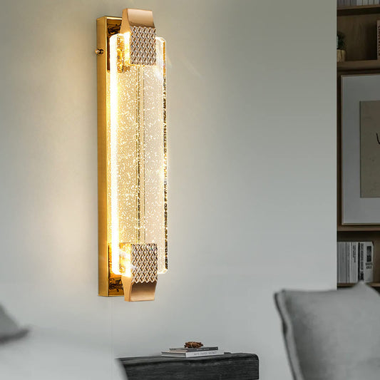 Arisha moderne binnenwandlamp metaal/glas woonkamer/eetkamer