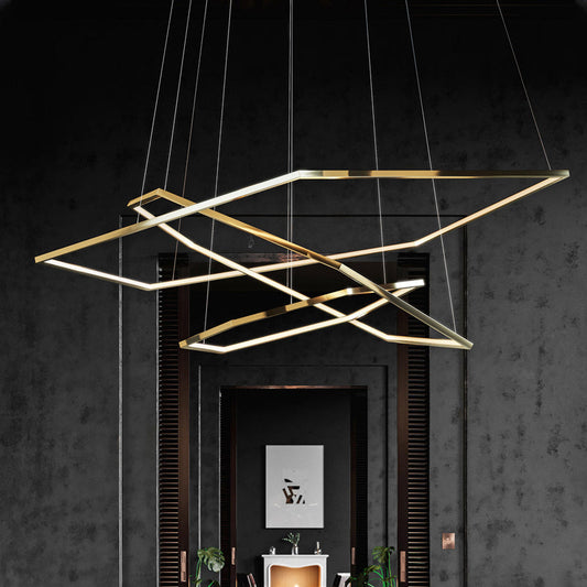 Arisha minimalistische geomatische metalen hanglamp, goud, doe-het-zelf