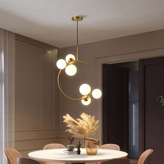 Valentina moderne glazen bol hanglamp, metaal en glas, 3 stijlen