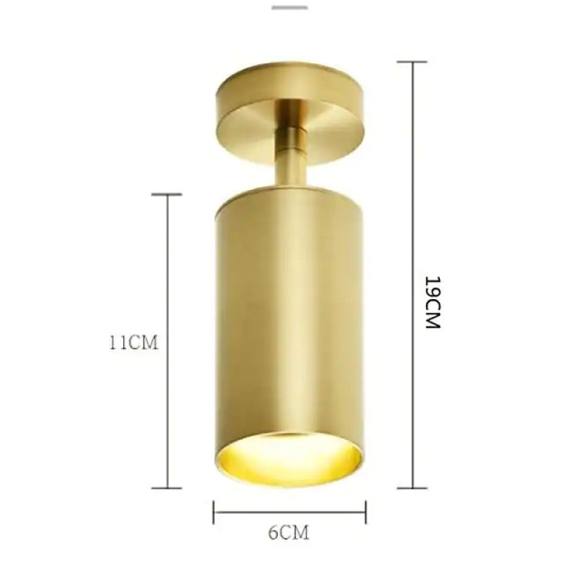 Aria Moderno Gold Zylinder Spotlight Hintergrund Unterputz-Deckenleuchte, Metall