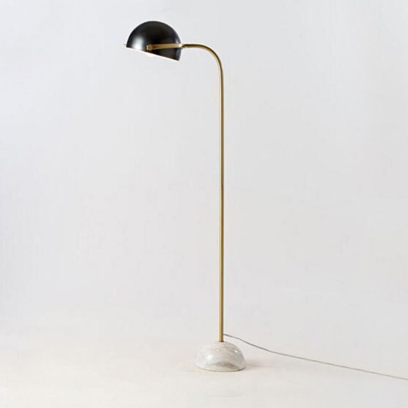 Eryn Stehlampe Halbrund Retro/Minimalistisch, Metall/Marmor, Schwarz, Schlafzimmer