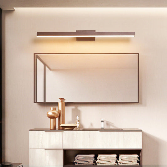 Arisha Moderne lineare Wandleuchte aus Metall mit Spiegelfront, Kaffee
