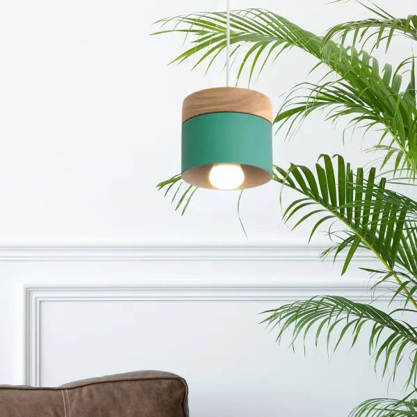 Valentina Modern Can Shape Metal/Wood Pendant Light