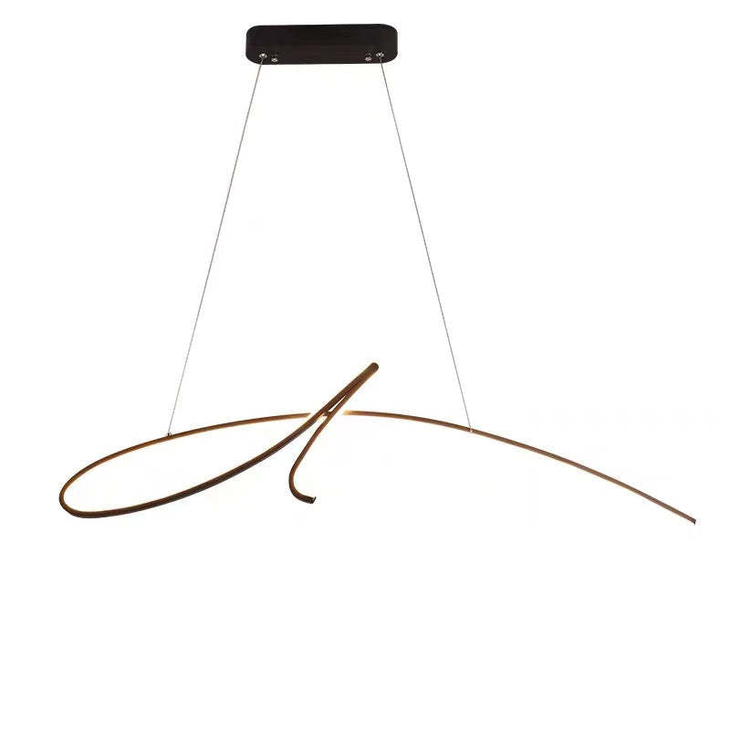 Arisha Pendelleuchte, unregelmäßig gebogen, modern, Metall, Schwarz/Gold, Restaurant