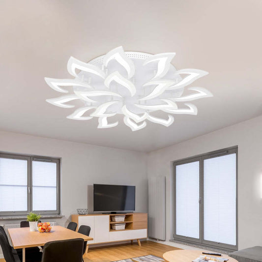 Arisha elegante bloem inbouwplafondlamp, wit/zwart