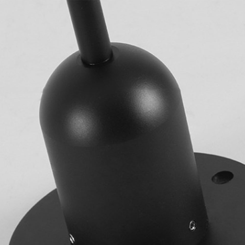 Moderne Solar-Wegeleuchte Ray mit elliptischem Ring aus Metall für den Außenbereich, Schwarz