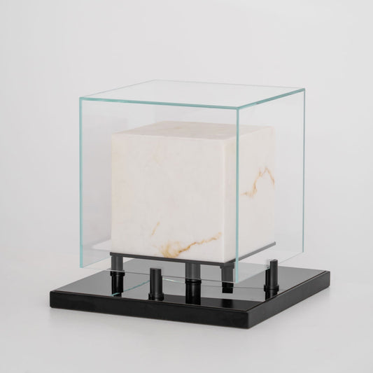 Lampada da tavolo Cubo in alabastro
