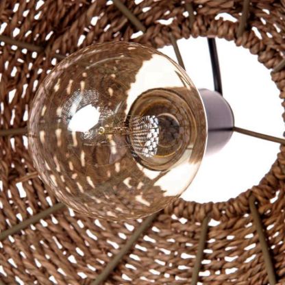 Muto Vintage Rustique LED Suspension Rotin Salon Chambre