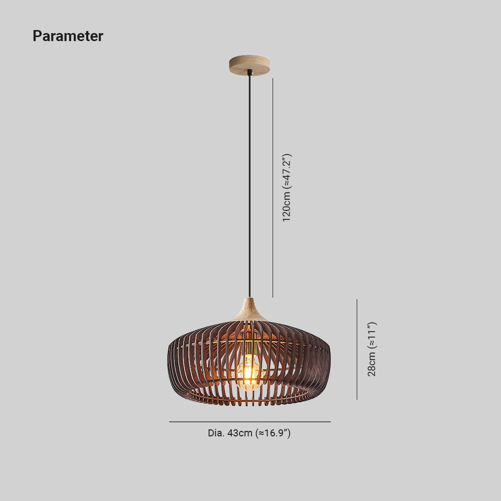 Suspension Muto scandinave-japonaise en bois pour chambre/salon
