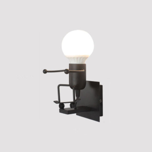 Arisha moderne decoratieve metalen wandlamp voor mannen, wit/zwart