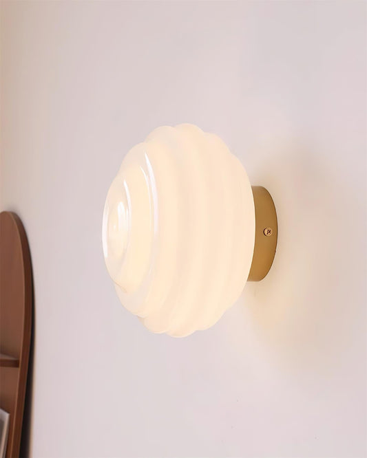 Duvia gegolfde glazen wandlamp