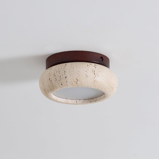 Ritta Mini Donut Travertine Ceiling Light