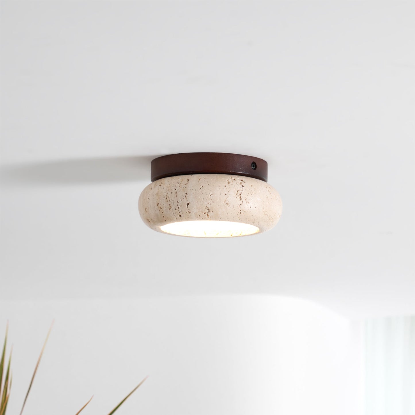 Plafonnier Ritta Mini Donut en travertin