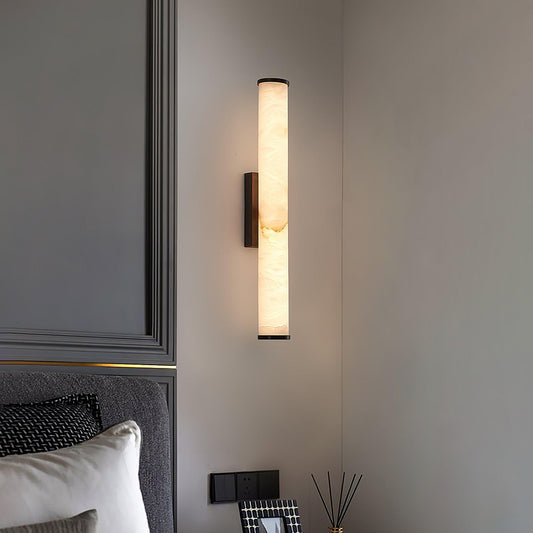 Kristy Alabaster Vertical Cylindrical Wall Lamp