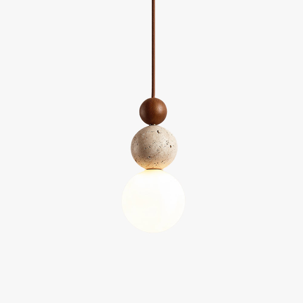 Suspension boule en travertin