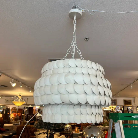 Valentina Vintage Design LED-Pendelleuchte aus cremefarbenem Metall für Wohnzimmer/Esszimmer