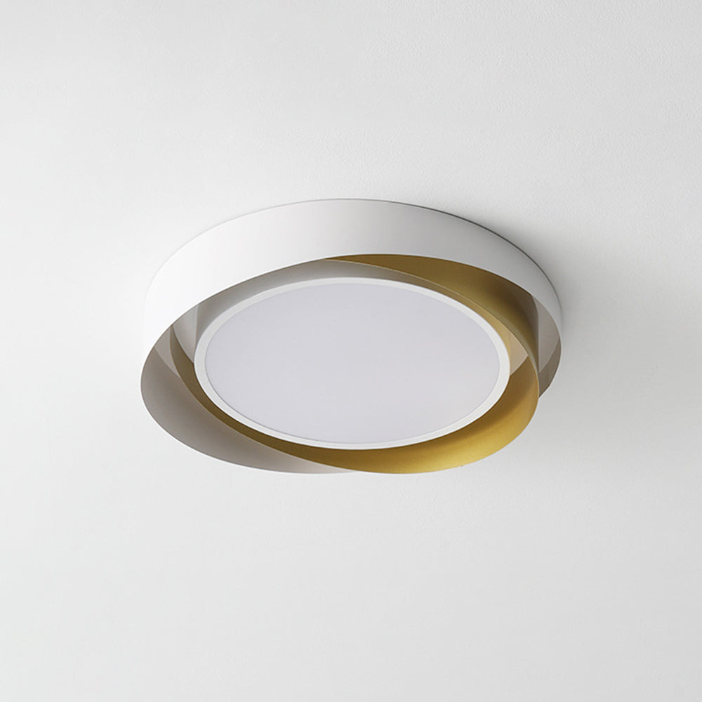 Arisha moderne geometrische Metall-/Unterputz-Deckenleuchte, Weiß/Gold