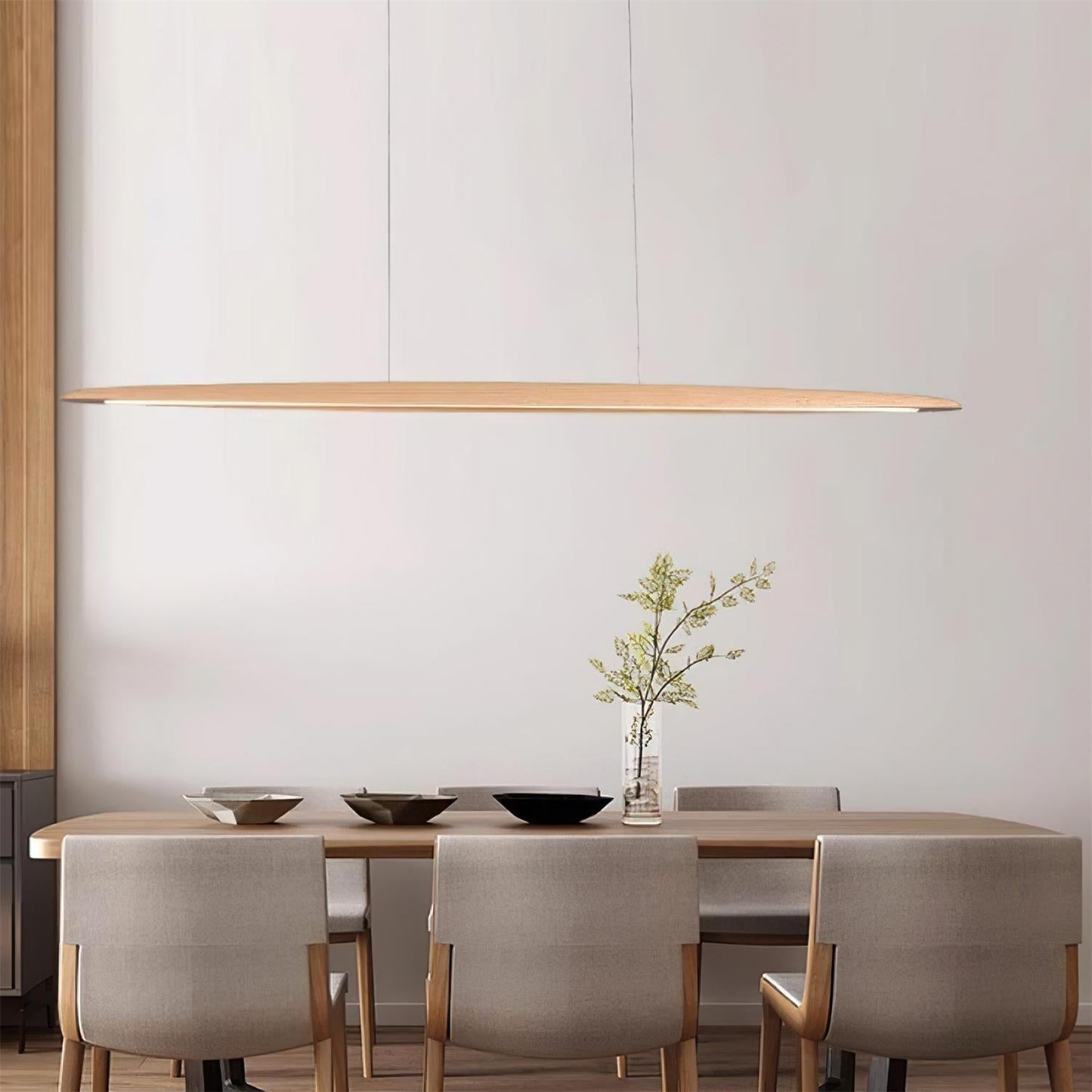 Suspension LED en bois minimaliste Duvane