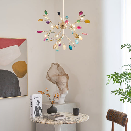 Achat-Kronleuchter, bunte Verzweigung