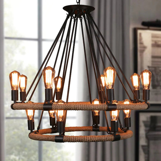 Epoch Design LED-Pendelleuchte aus schwarzem Metall für Esszimmer/Wohnzimmer