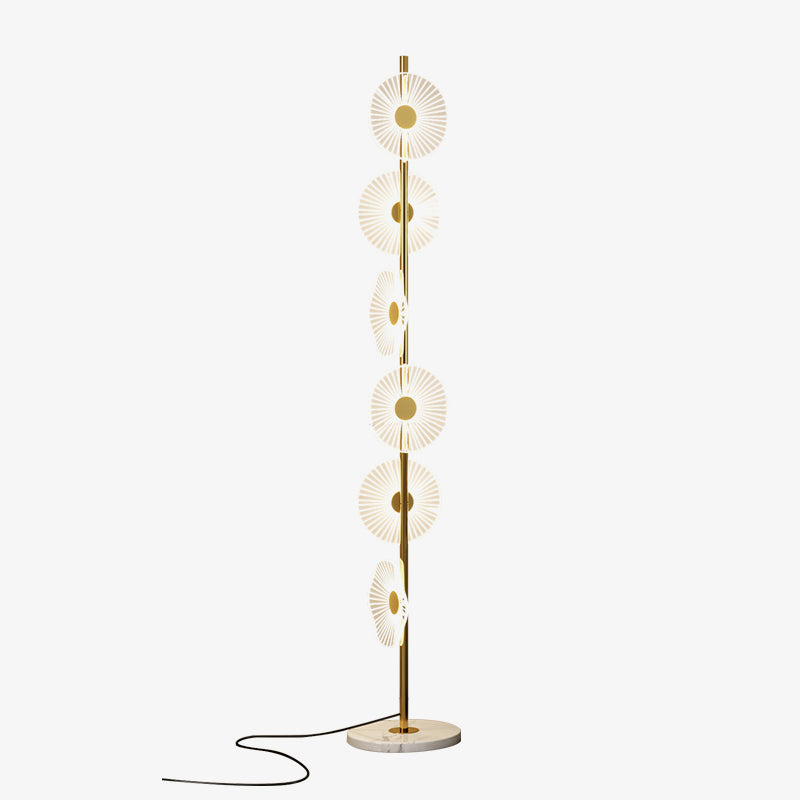 Carins Floor Lamp Creative Circle Modern, , White/Gold, Bedroom