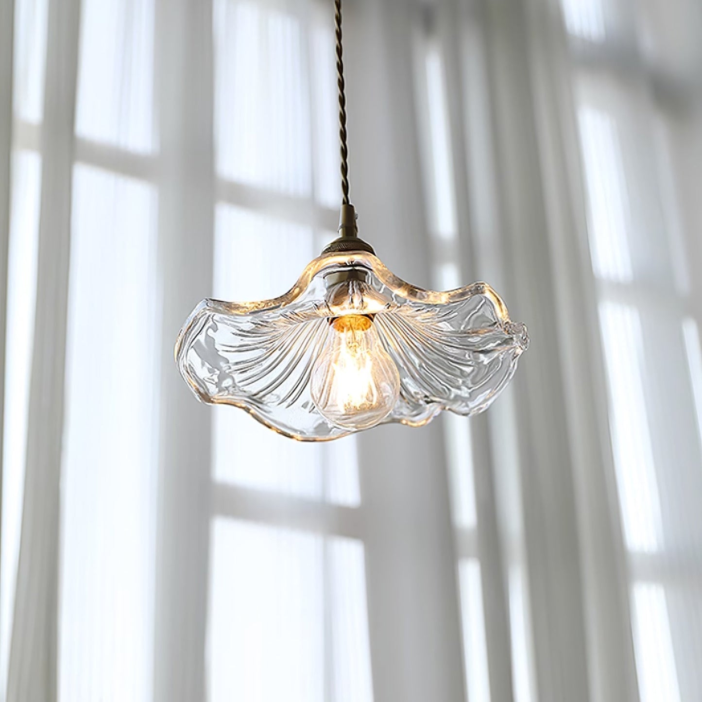 Plafonnier/Suspension en verre Calia Flower