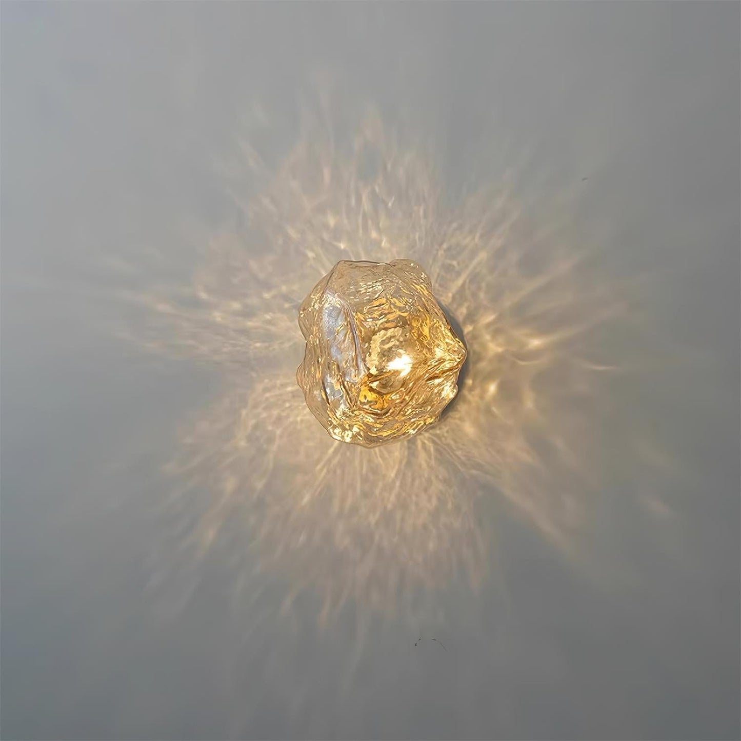 Gavli Textured Amber Glass Wall Lamp
