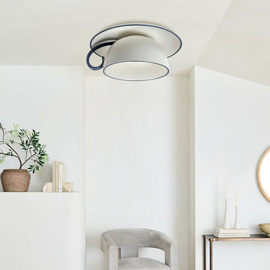 Arisha Modern Glaze Cup Keramik-Unterputz-Deckenleuchte für Schlafzimmer
