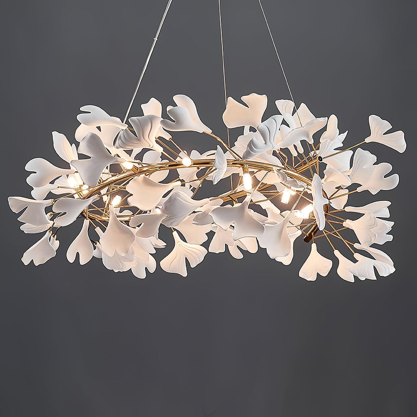 Olivia Modern Golden LED Chandelier Ceramic