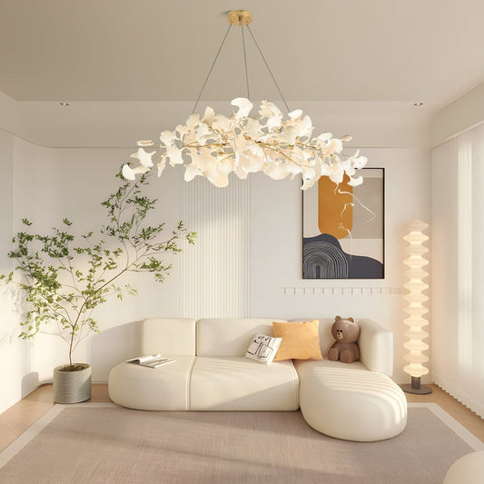 Arux Gingko Chandelier Art Deco Bent Downwards