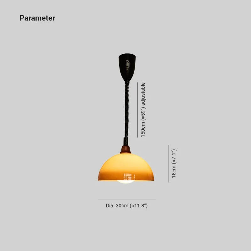 Valentina Rétro LED Suspension Ronde Ajustable Marron Salle à Manger