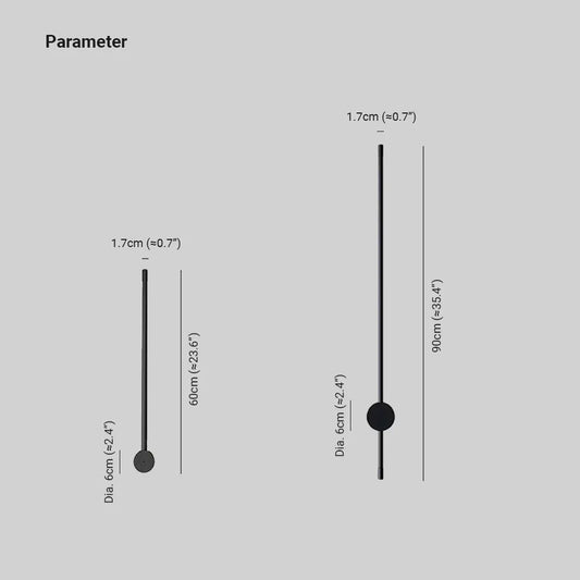 Eonix Minimalistische drehbare lineare Innenwandleuchte, Schwarz