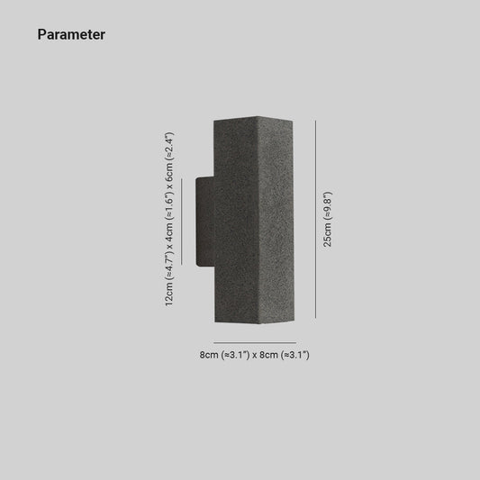 Ray Minimalistische quadratische Außenwandleuchte aus Zement, Weiß